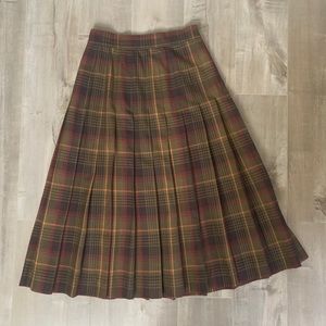 Christian Dior pleated plaid skirt